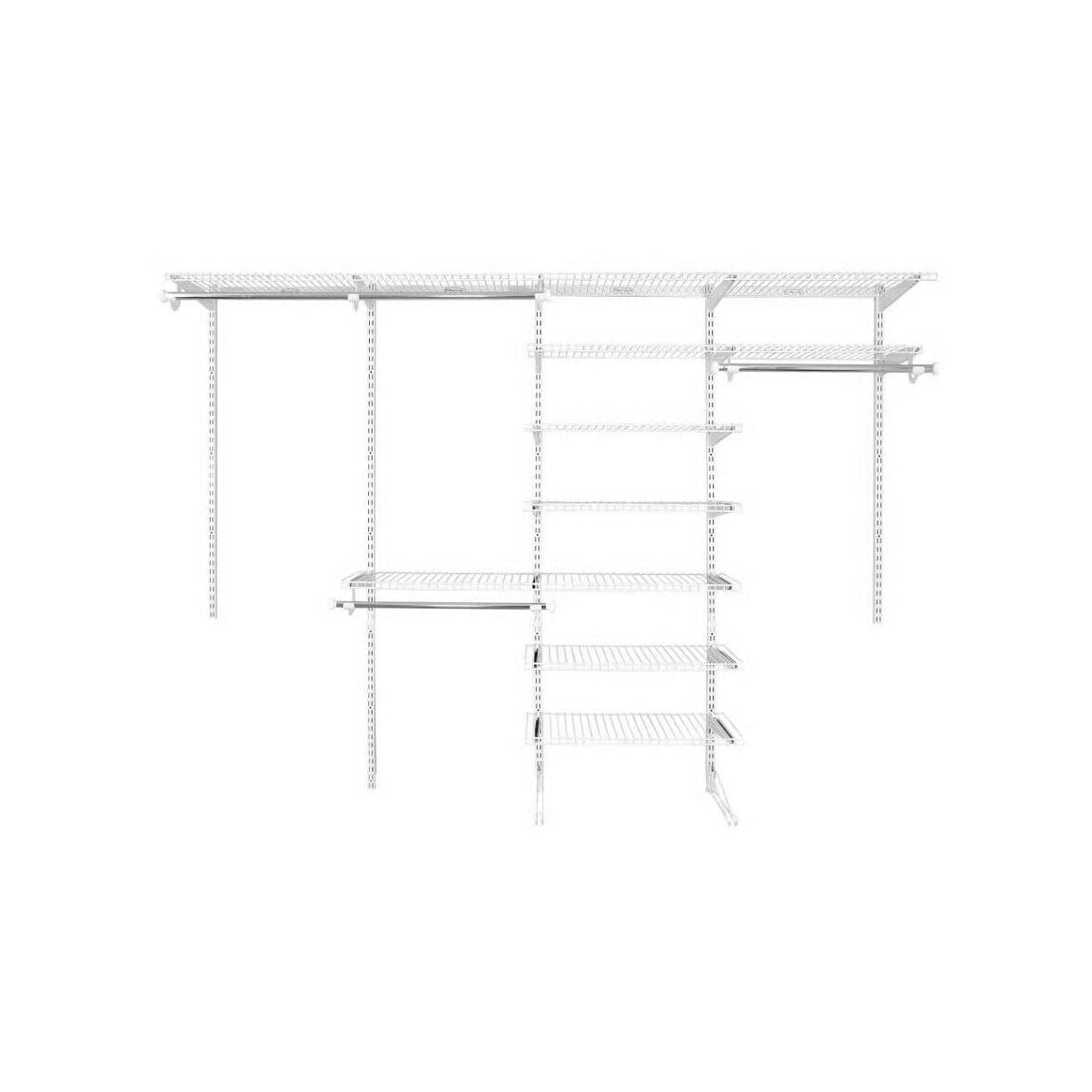 Rubbermaid FastTrack 6 to 10 Ft Wide White Wire Closet Storage Kit (Open Box) - VMInnovations