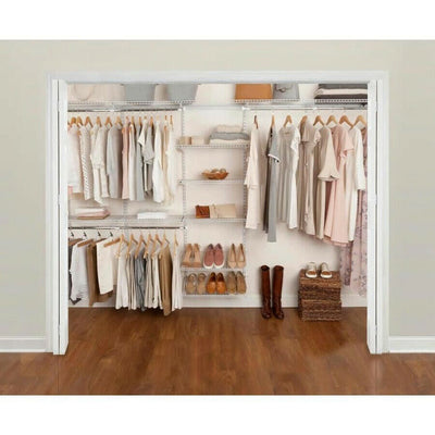 Rubbermaid FastTrack 6 to 10 Ft Wide White Wire Closet Storage Kit (Open Box) - VMInnovations