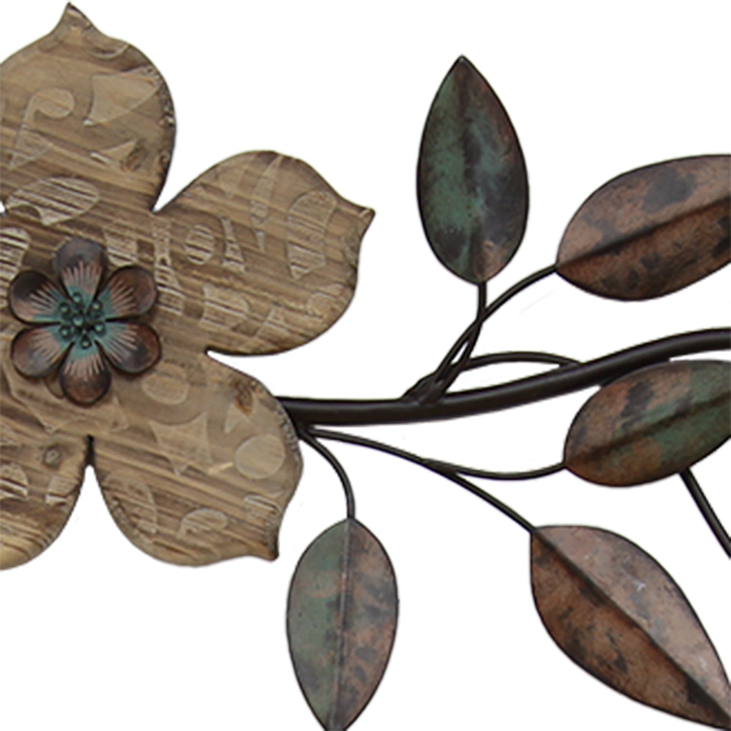 Stratton Home Decor Rustic Floral Scroll Over the Door Wall Decor Wooden Crest