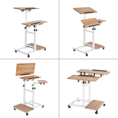 SDADI 3-in-1 Adjustable Height Mobile Home Office Standing Desk, Black(Open Box)