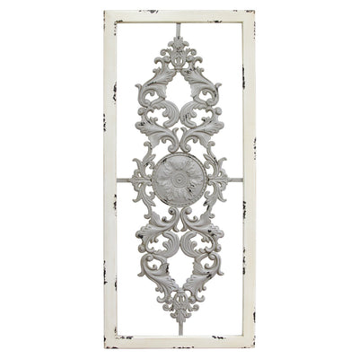 Stratton Home Decor Handmade Wood Rustic Scroll Panel Wall Decor, Gray (2 Pack) - VMInnovations