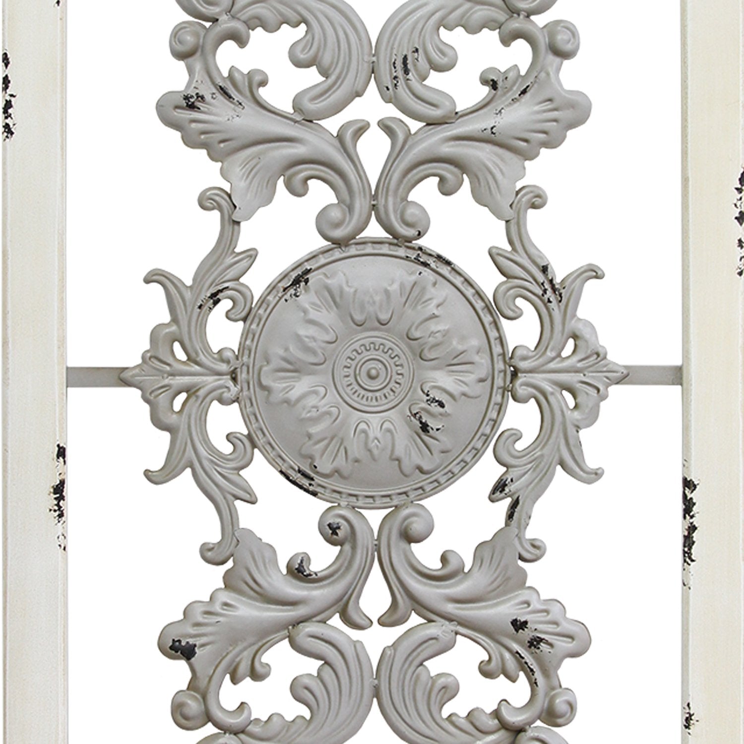Stratton Home Decor Handmade Wood Rustic Scroll Panel Wall Decor, Gray (2 Pack) - VMInnovations
