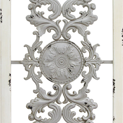 Stratton Home Decor Handmade Wood Rustic Scroll Panel Wall Decor, Gray (2 Pack) - VMInnovations