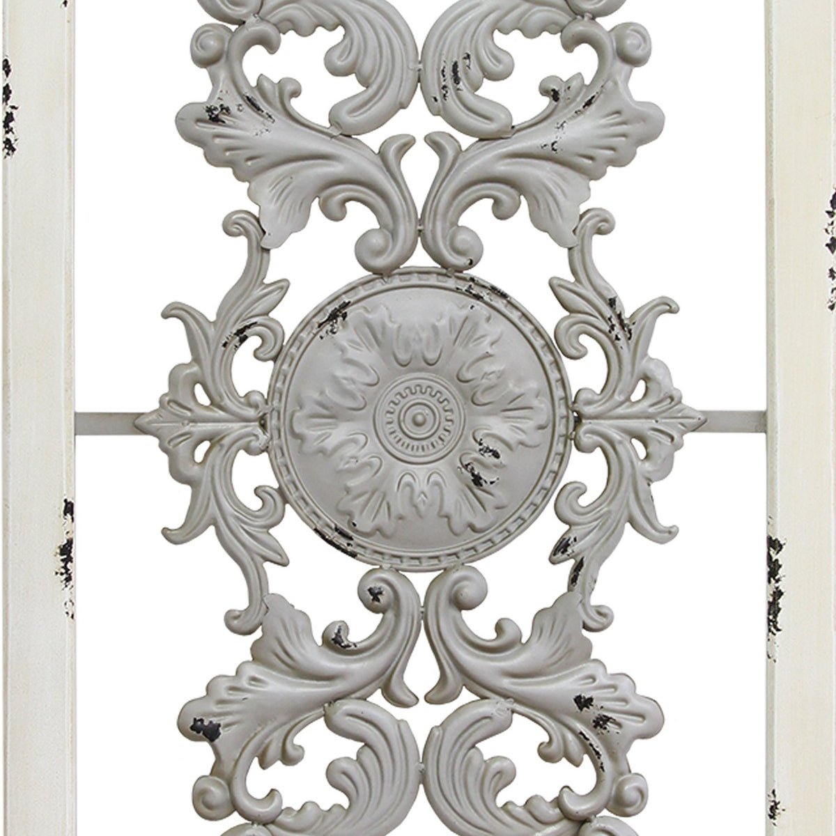 Stratton Home Decor Handmade Wood Rustic Scroll Panel Wall Decor, Gray (2 Pack)