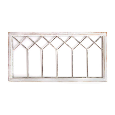 Stratton Home Rustic Farmhouse Distressed Window Panel Wall Decor, White (Used) - VMInnovations
