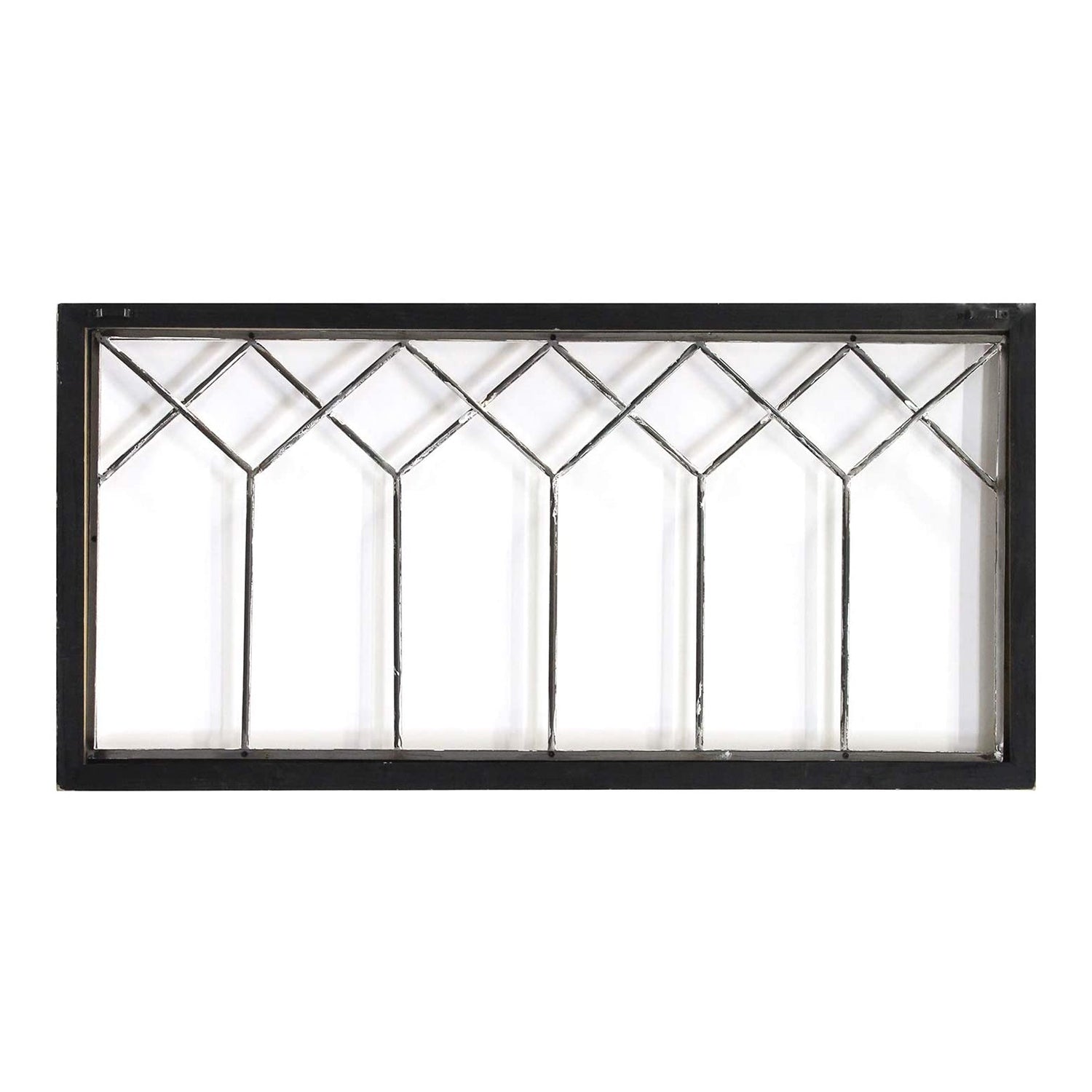 Stratton Home Decor Rustic Farmhouse Distressed Window Panel Wall Decor, White - VMInnovations