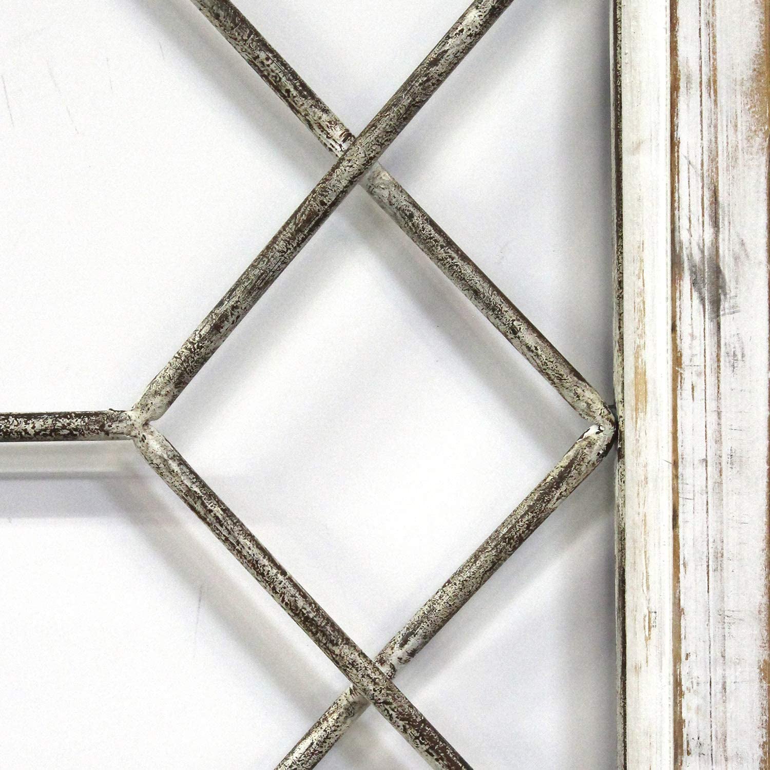 Stratton Home Rustic Farmhouse Distressed Window Panel Wall Decor, White (Used) - VMInnovations