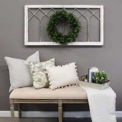 Stratton Home Rustic Farmhouse Distressed Window Panel Wall Decor, White (Used) - VMInnovations