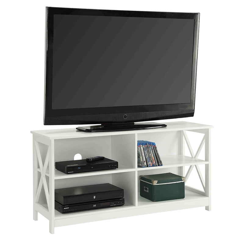 Convenience Concepts 4 Shelf Oxford 46 Inch TV Stand with Open Storage, White
