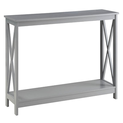 Convenience Concepts Oxford Table with 1 Open Bottom Shelf, Gray (Open Box)