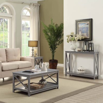 Convenience Concepts Oxford Table with 1 Open Bottom Shelf, Gray (Open Box)