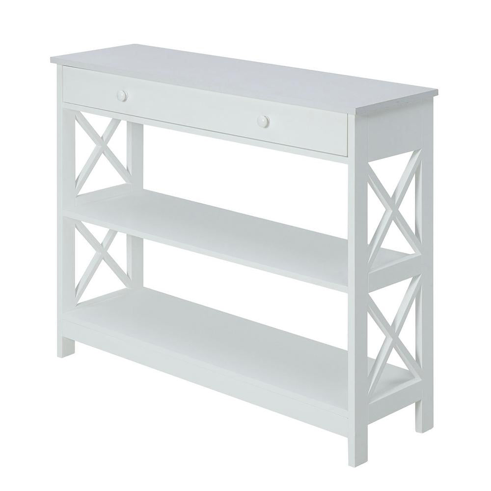Convenience Concepts Oxford 1 Drawer Console Table 2 Shelves, White (For Parts) - VMInnovations