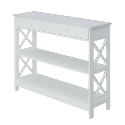 Convenience Concepts Oxford 1 Drawer Console Table 2 Shelves, White (For Parts)