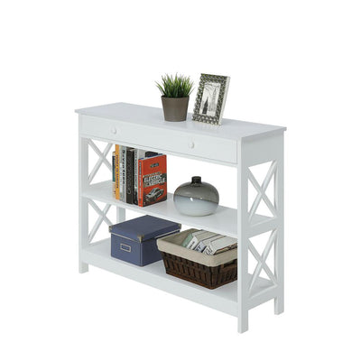 Convenience Concepts Oxford 1 Drawer Console Table with 2 Shelves, White (Used)