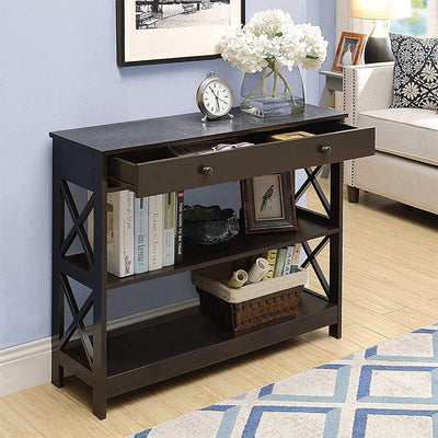 Convenience Concepts Oxford 1 Drawer Console Table with 2 Shelves (For Parts)