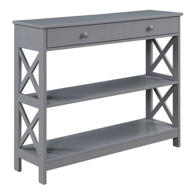 Convenience Concepts Oxford Console Table with 2 Open Shelves, Gray (Used)