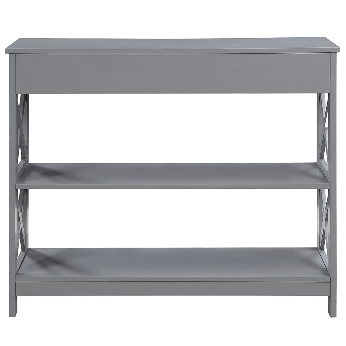 Convenience Concepts 1 Drawer Console Table with 2 Open Shelves, Gray (Open Box)