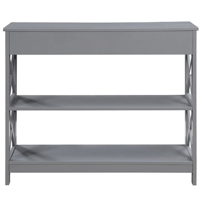 Convenience Concepts 1 Drawer Console Table with 2 Open Shelves, Gray (Open Box)