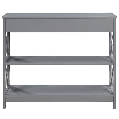 Convenience Concepts Oxford Console Table with 2 Open Shelves, Gray (Used)