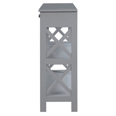 Convenience Concepts 1 Drawer Console Table with 2 Open Shelves, Gray (Open Box)