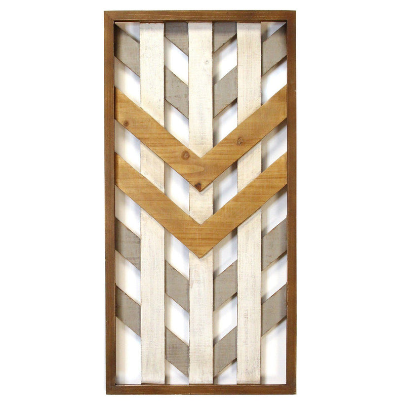 Stratton Home Decor Boho Art Framed Geometric Wood Wall Accent Panel Decoration