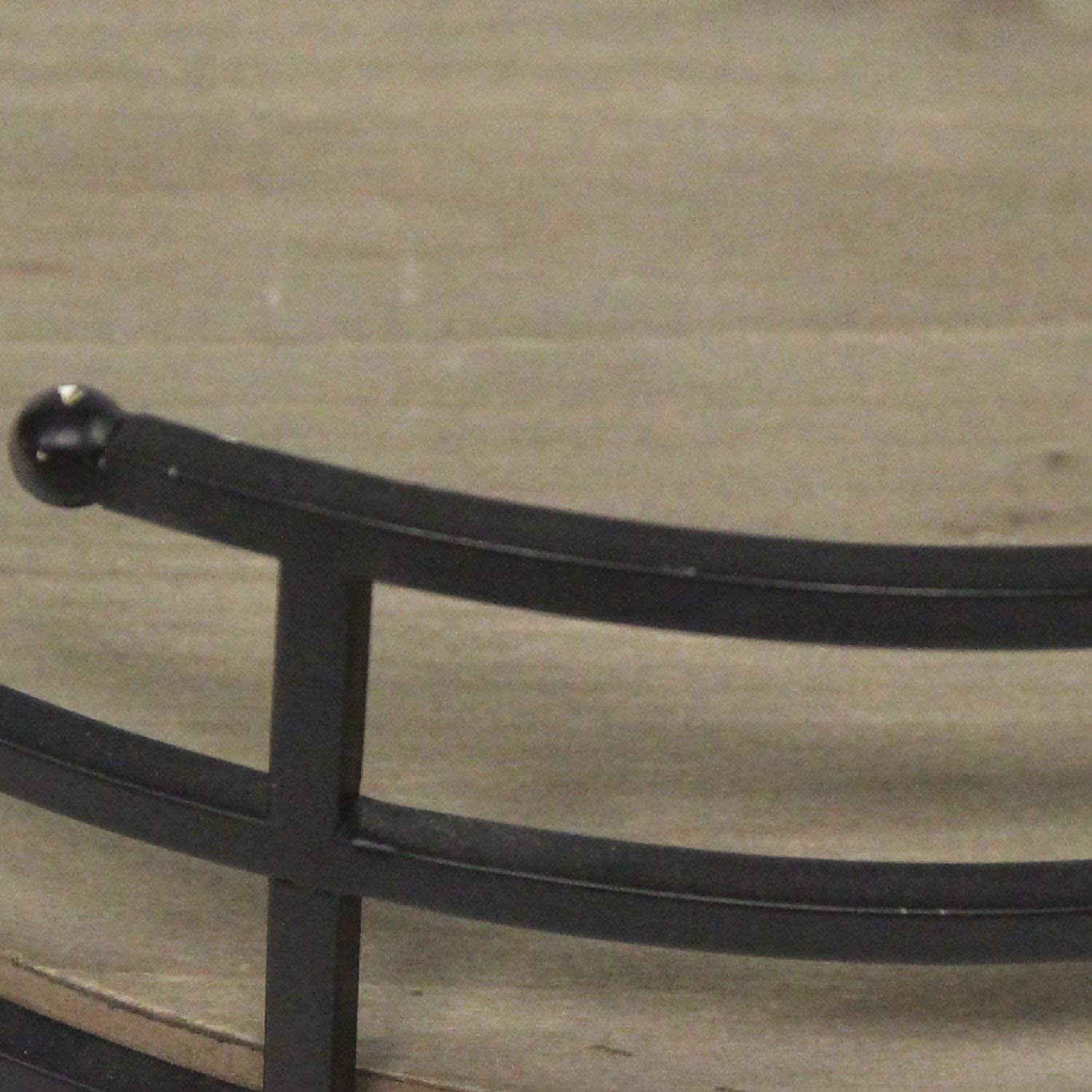 Stratton Home Decor Rustic Modern Farmhouse Metal and Wood Round Counter Tray - VMInnovations