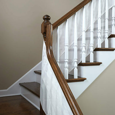 KidCo 15in Stretchy See-Through Mesh Protective Railing Guard, White (Open Box)