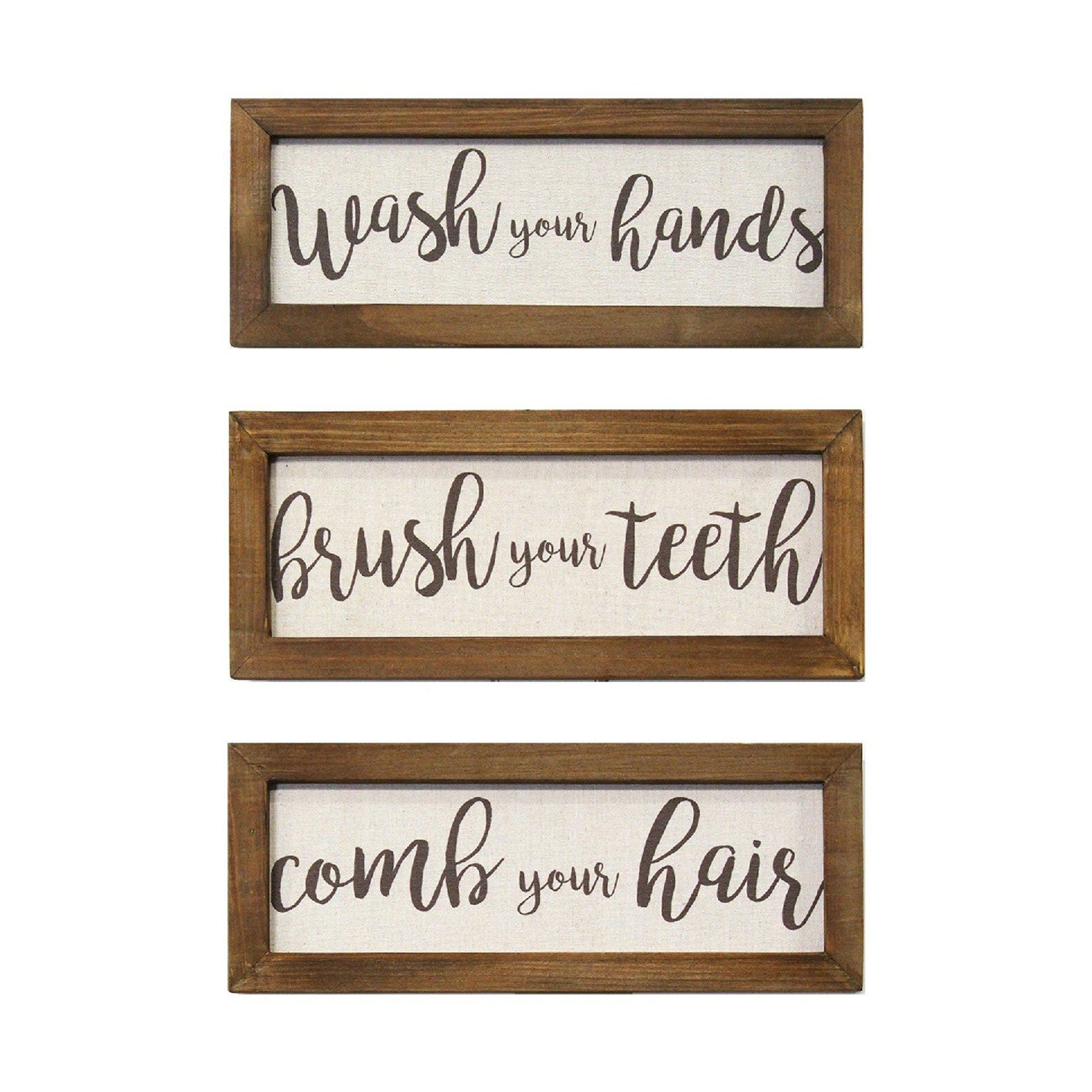 Stratton Home Decor Set of 3 Wash, Brush, Comb Bathroom Wall Art Decor(Open Box) - VMInnovations