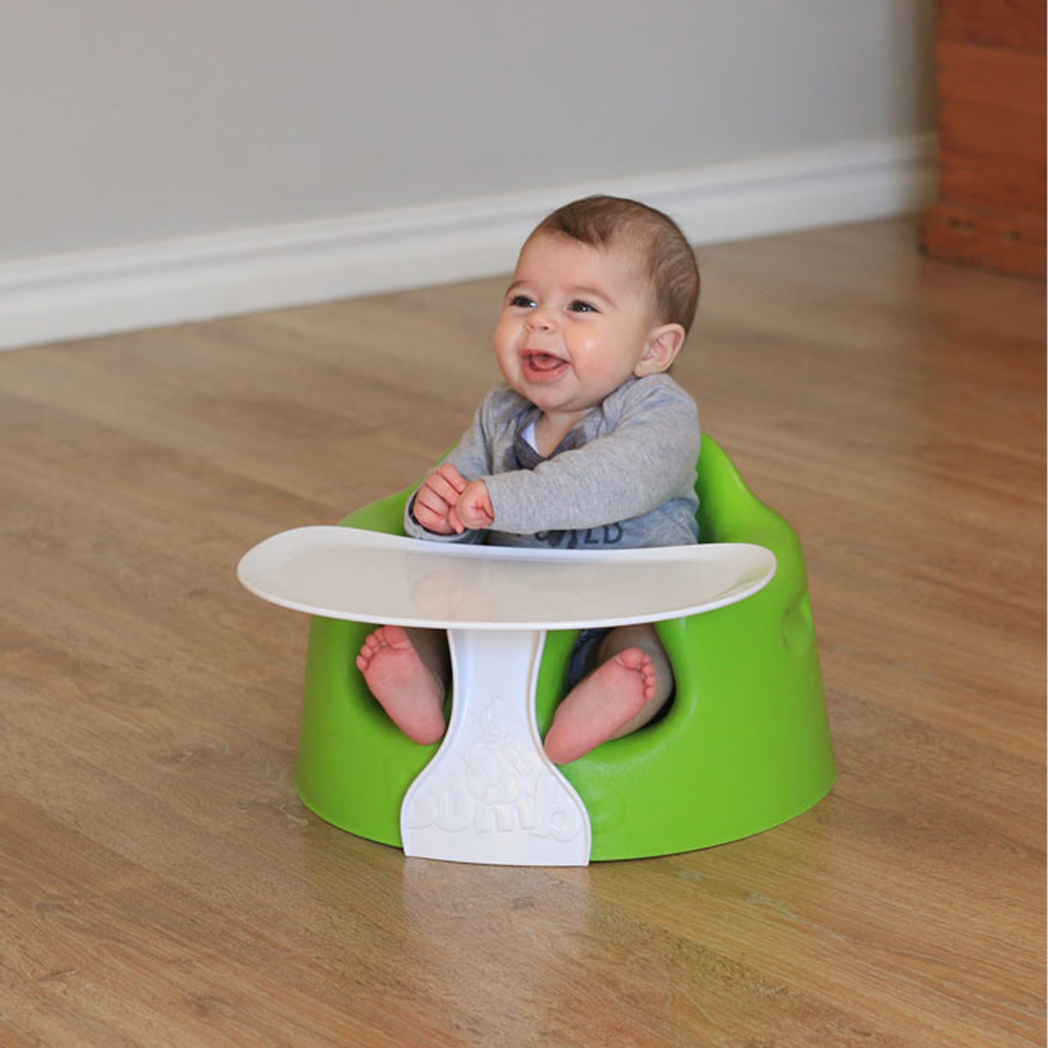 Bumbo Baby Infant Portable Foam Floor Seat with Play Top Tray Attachment, Blue