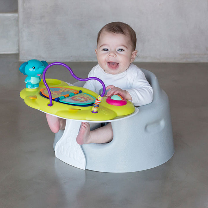 Bumbo Baby Infant Soft Foam Floor Seat w/ Play Top Tray Attachment, Powder Blue