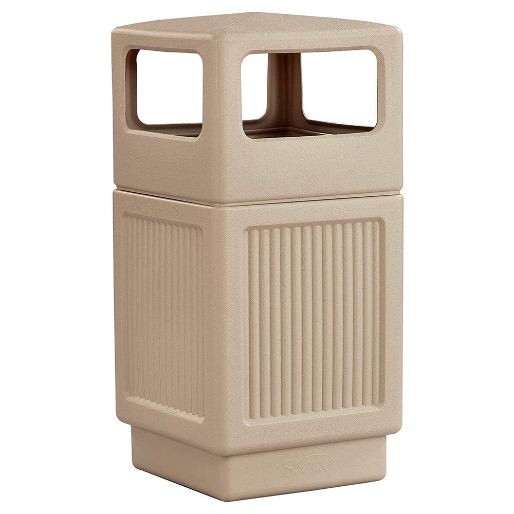 Safco Canmeleon Outdoor and Indoor Recessed Panel Trash Can, 38 Gallon Capacity