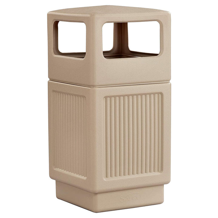 Safco Canmeleon Outdoor and Indoor Recessed Panel Trash Can, 38 Gallon Capacity