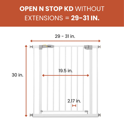 hauck 59726 Open N Stop KD Pressure Fit Safety Gate for Doors 29 to 31", White - VMInnovations