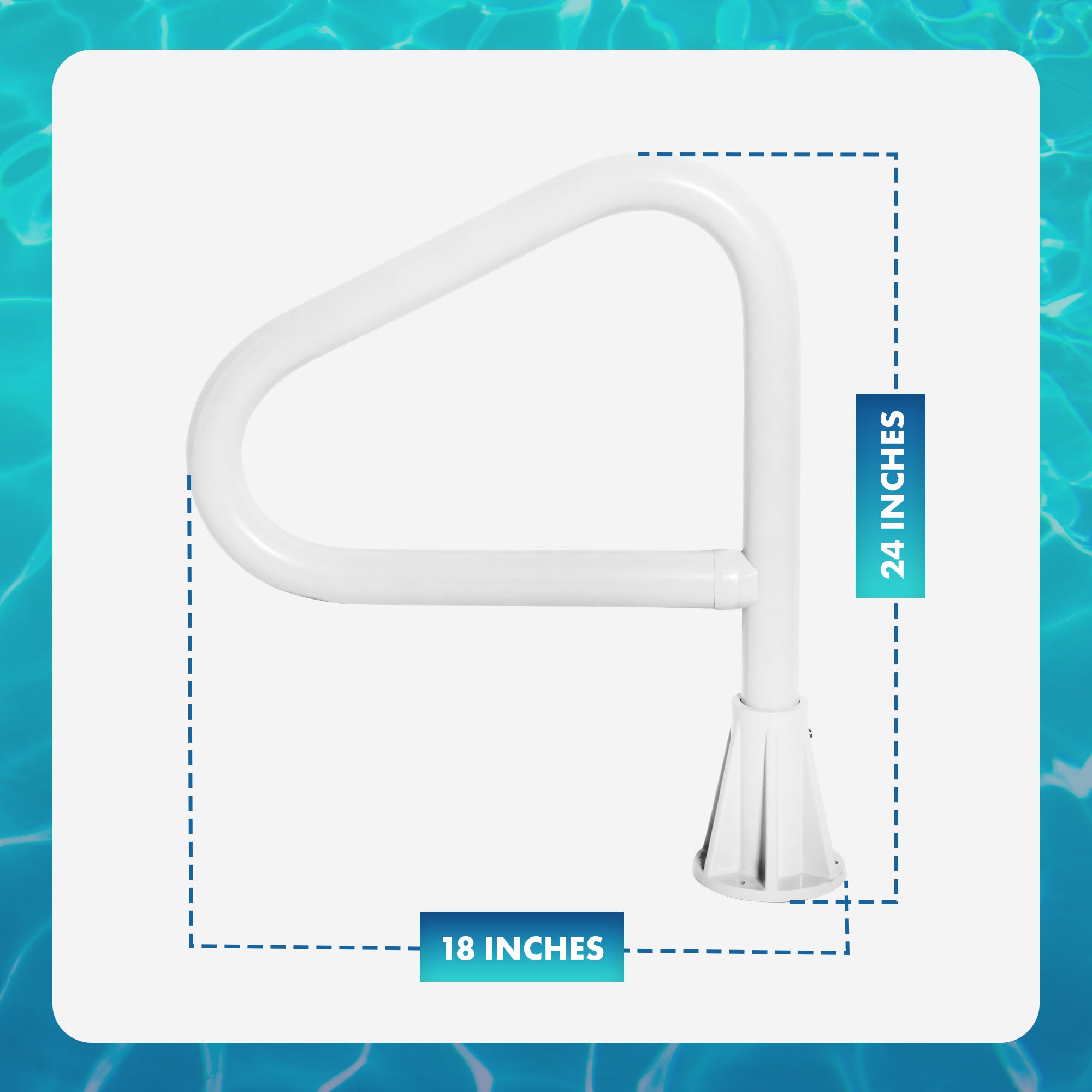 Saftron 24 Inch In-Ground Spa Floor Rail w/Lift & Turn Base, White(Open Box) - VMInnovations