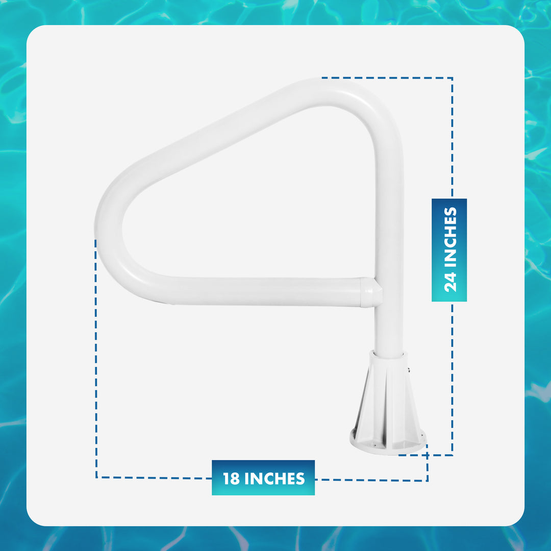 Saftron Polymer In Ground Pool Floor Handrail with Lift and Turn Base (2 Pack) - VMInnovations