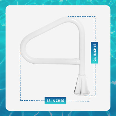 Saftron Polymer In Ground Pool Floor Handrail with Lift and Turn Base (2 Pack)