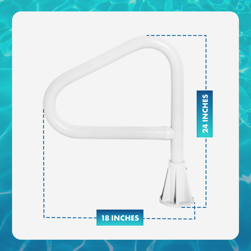Saftron Polymer In Ground Pool Floor Handrail with Lift and Turn Base (2 Pack)