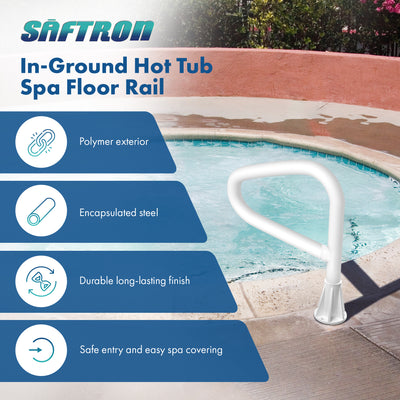 Saftron 24 Inch In-Ground Spa Floor Rail w/Lift & Turn Base, White(Open Box) - VMInnovations
