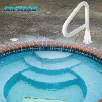 Saftron 24 Inch Steel In-Ground Hot Tub Spa Floor Rail w/Lift & Turn Base, White