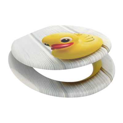 Sanilo Round Soft Close Wood Toilet Seat, Soft Close, Rubber Duck (Open Box)