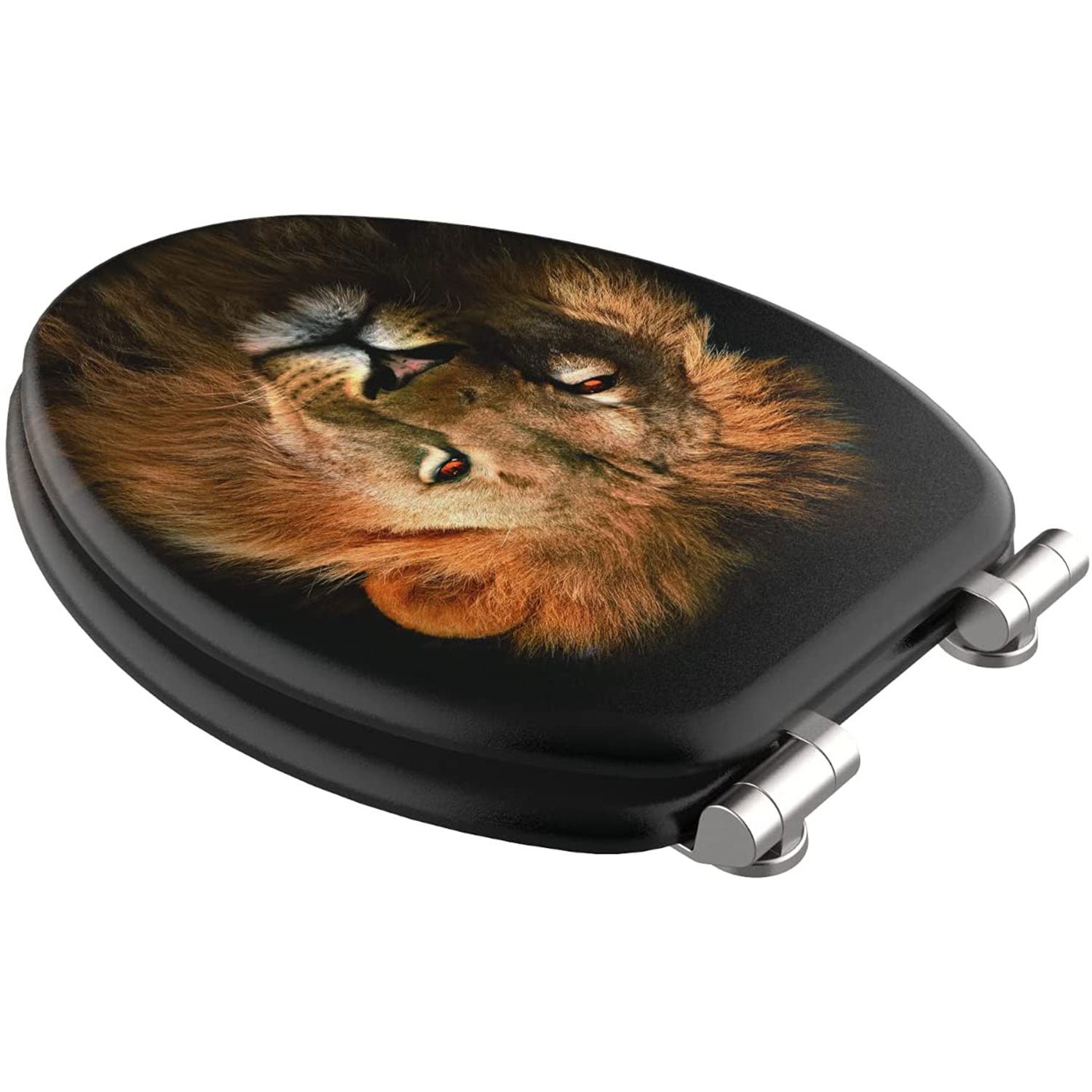 Sanilo 358 Soft Close Lid Molded Wood Adjustable Toilet Seat, Lion (For Parts)
