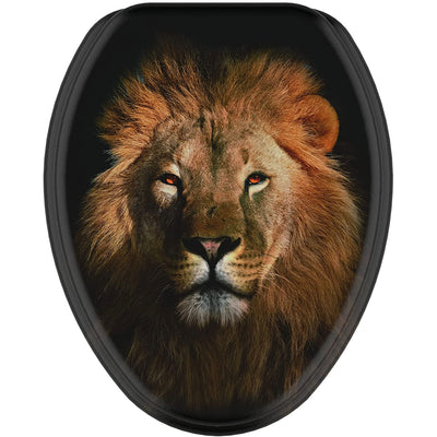 Sanilo 358 Soft Close Lid Molded Wood Adjustable Toilet Seat, Lion (For Parts)