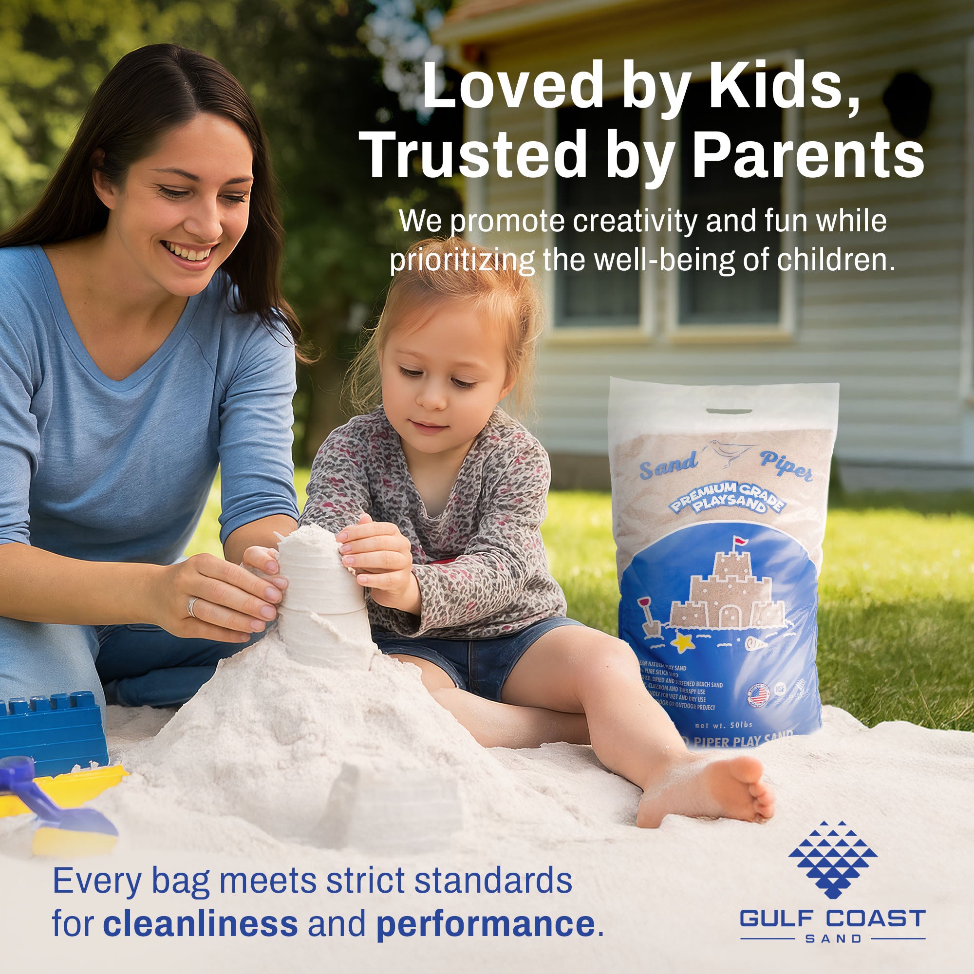 SandPiper 50lb Premium Grade Multi-Use Play Sand, Chemical Free Formula, 2 Pack