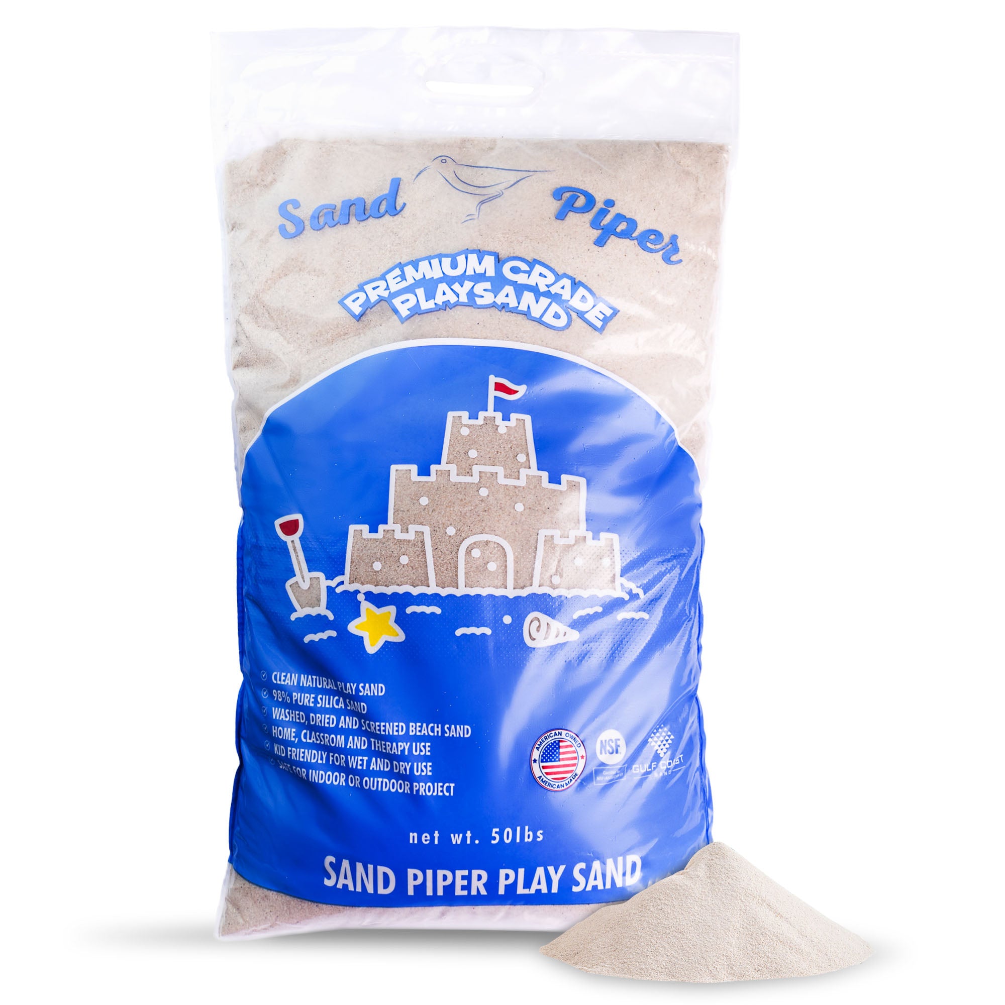 SandPiper 50 lb Premium Grade Play Sand with Chemical Free Formula, 56 Pack