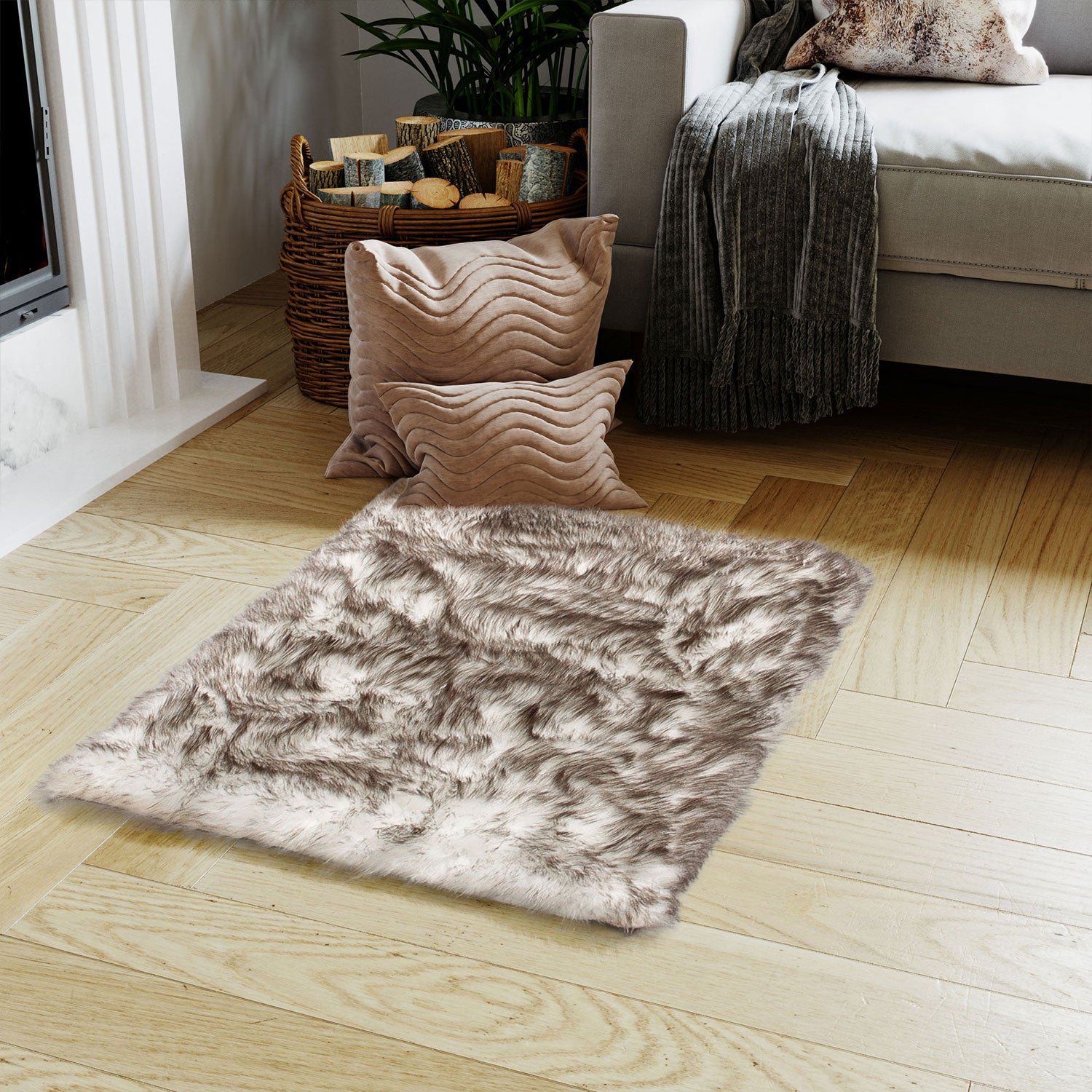 Super Area Rugs Super Soft and Warm Faux Fur 4 x 6 Foot Decorative Shag Area Rug