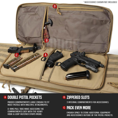 Savior Equipment American Classic 46 Inch Soft Double Long Gun Rifle Case, Tan - VMInnovations