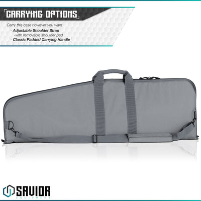 Savior Equipment The Patriot 45 Inch Single Gun Rifle Case Bag, Gray (Open Box)