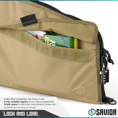 Savior Equipment 45 Inch Soft Single Long Gun Rifle Case Bag, Tan (Open Box)