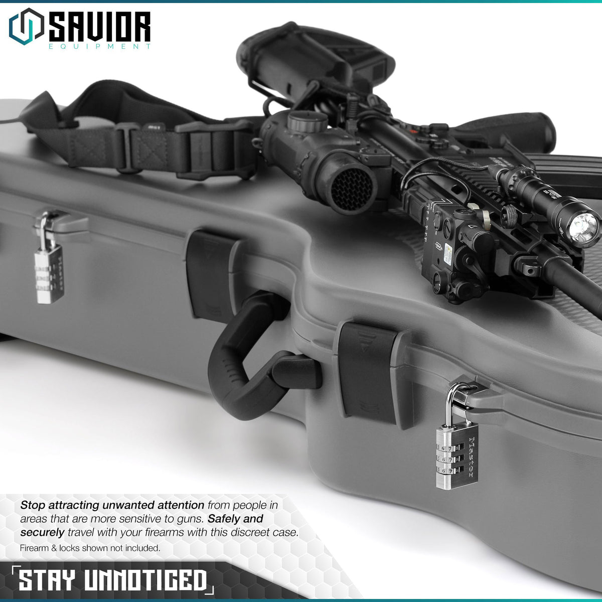 Savior Equipment Guitar Case 45 Inch Single Long Gun Rifle Case, Gray (Open Box)