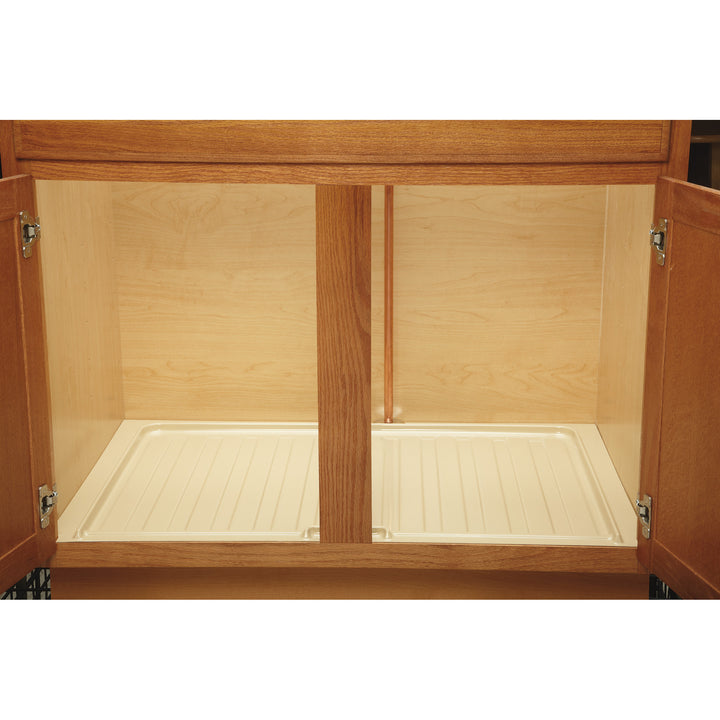 Rev-A-Shelf Under Sink Base Drip Tray Cabinet Accessory, Almond, SBDT-3942-A-1